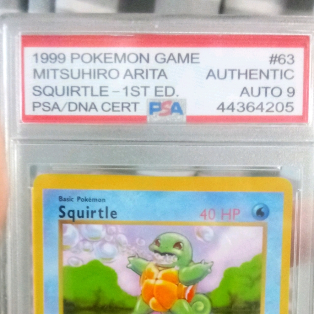 1999 PSA 9 1st Edition Shadowless Squirtle Signed